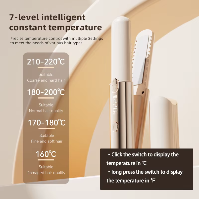 Mini Hair Straightener Curler Wireless Portable USB Charging Dormitory Salon Tool Hair Styling Accessories Travel Use